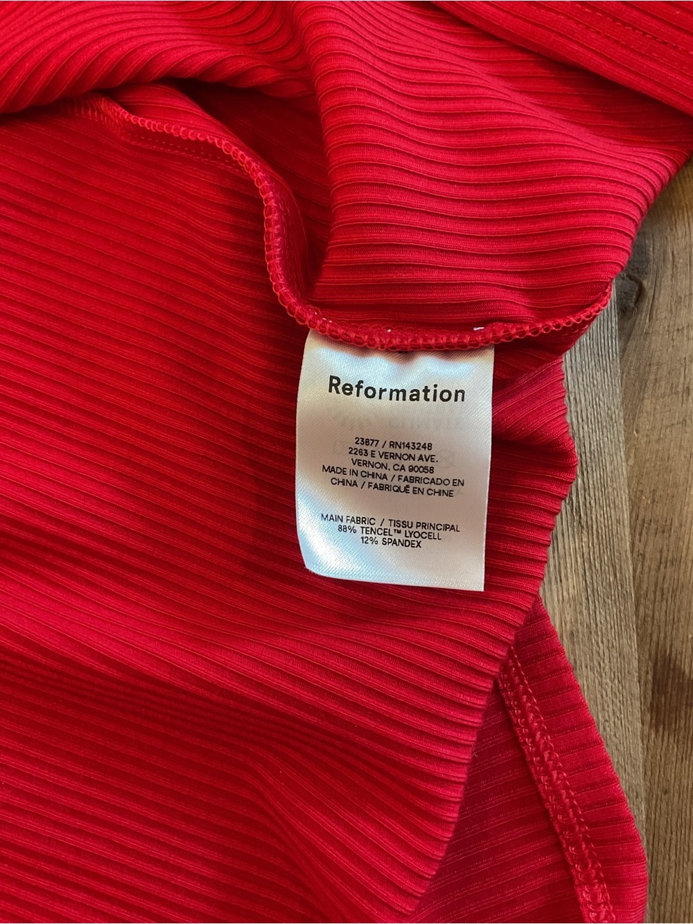 Reformation Red Ribbed Ruched Sweetheart Maxi Dress‎ - Picture 5 of 8